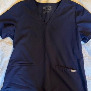 Figs Navy Blue Scrub Top